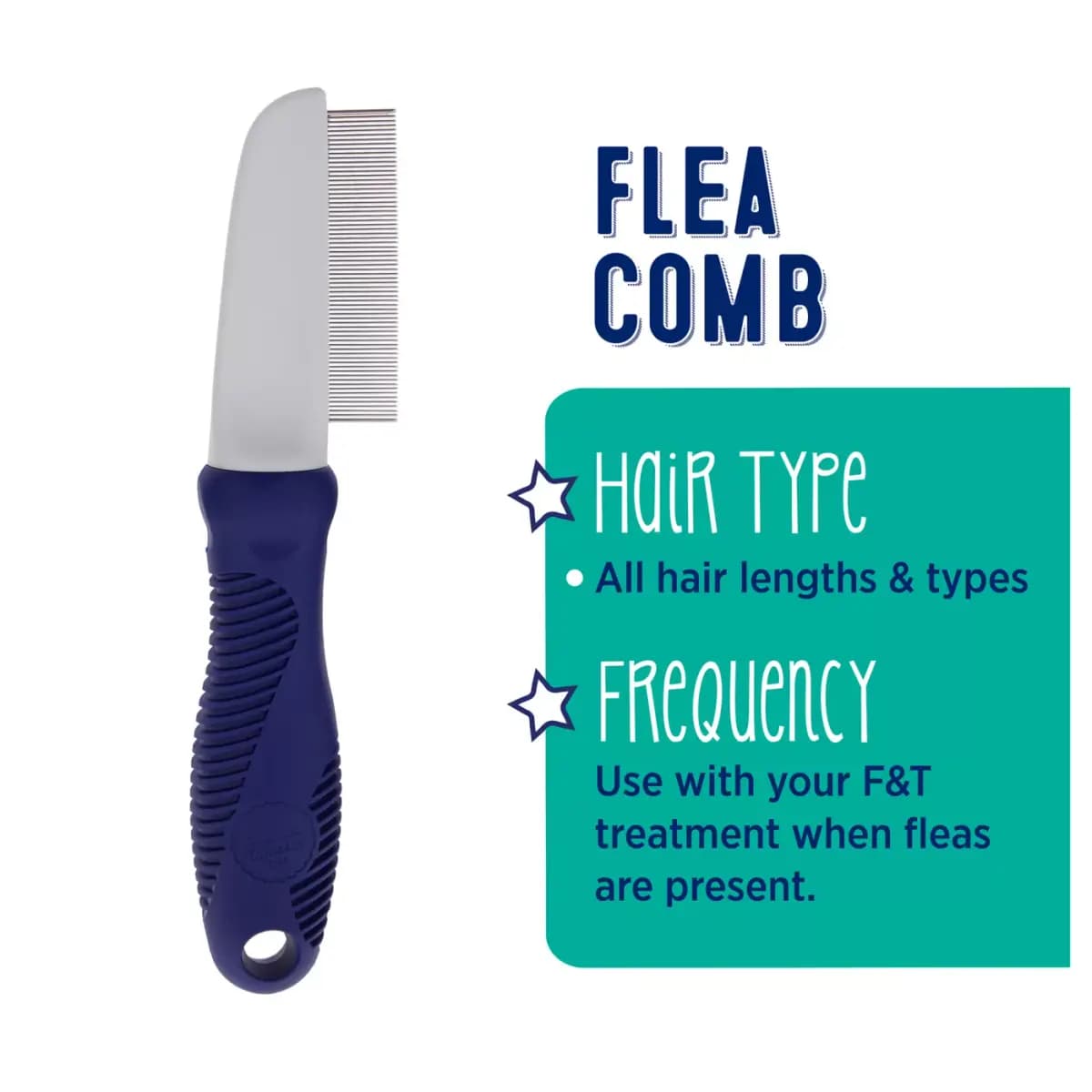 Whisker City® Pet Flea Comb [Brand Whisker City®, Includes 1 Flea Comb, Intended For Cats, Color Blue, Grey]