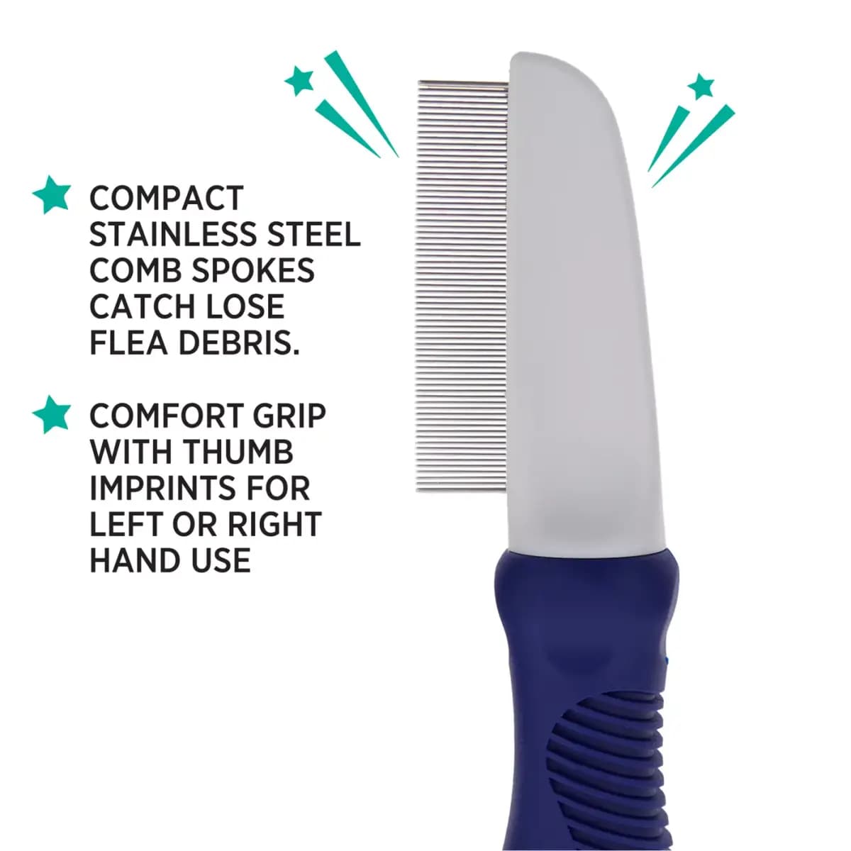 Whisker City® Pet Flea Comb [Brand Whisker City®, Includes 1 Flea Comb, Intended For Cats, Color Blue, Grey]