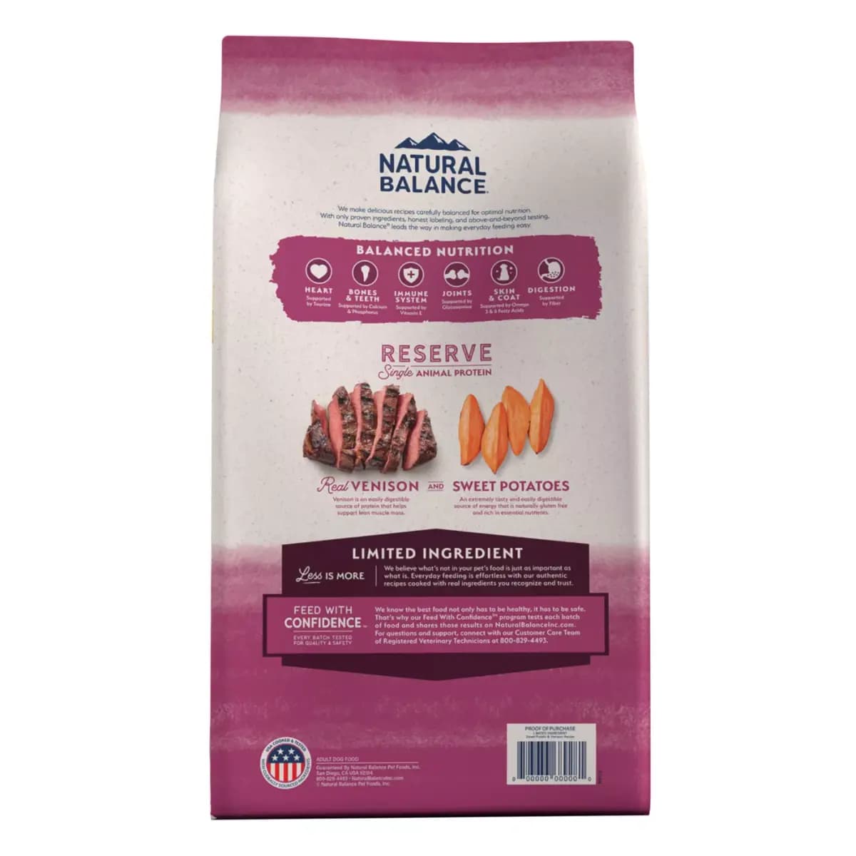 Natural Balance Limited Ingredient Diet Adult Dry Dog Food - Grain Free, Sweet Potato & Venison [Brand Natural Balance, Food Type Kibble, Breed Size All, Life Stage Adult]