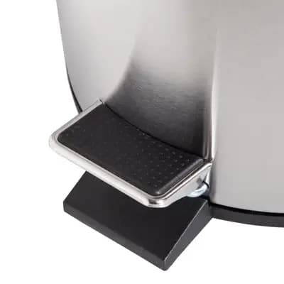 Honey-Can-Do Mini Stainless Steel Trash Can with Lid and Foot Pedal, 5-Liter Small Garbage Bin for B [1.32 gallon, Stainless Steel, 2.85 pounds]
