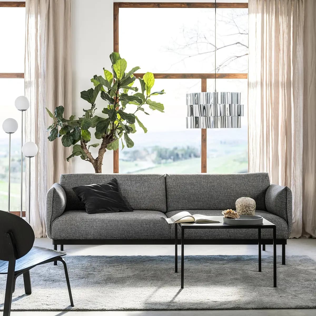 IKEA ÄPPLARYD Sofa, Lejde gray/black [Width 91 ", Depth 36 5/8 ", Seat height 18 1/2 "]
