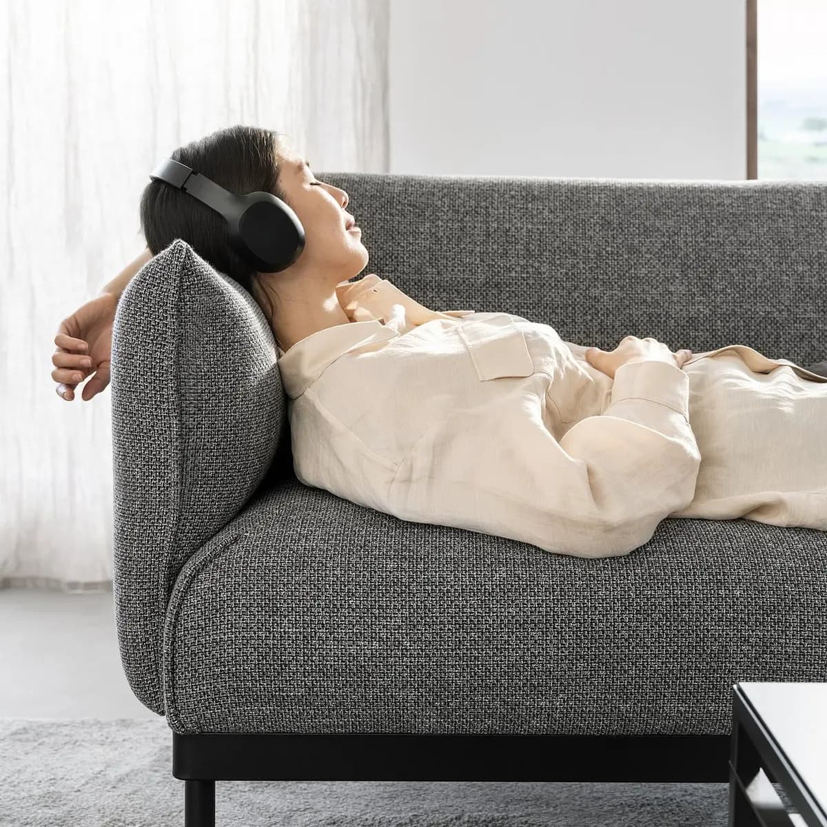IKEA ÄPPLARYD Sofa, Lejde gray/black [Width 91 ", Depth 36 5/8 ", Seat height 18 1/2 "]