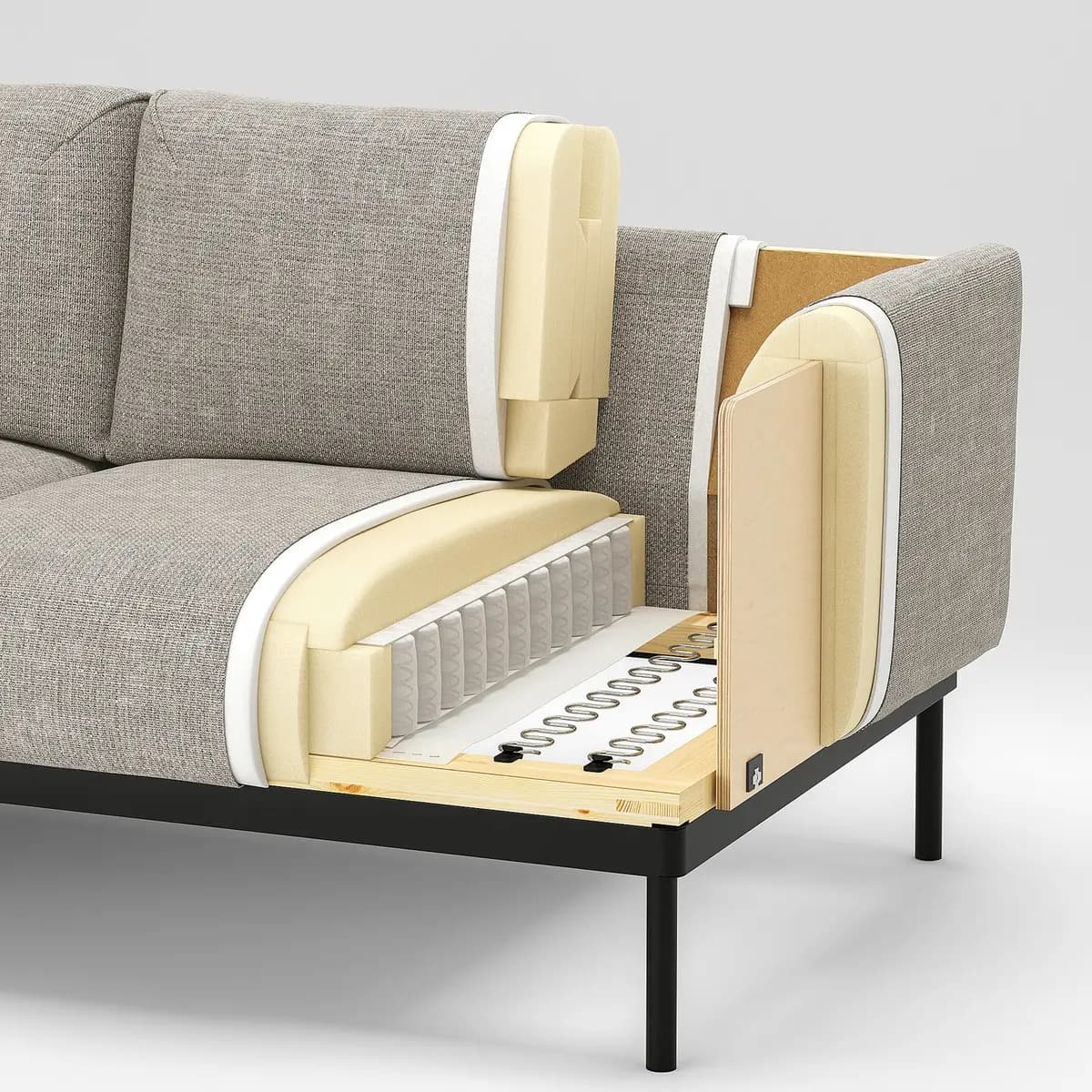 IKEA ÄPPLARYD Sofa, Lejde gray/black [Width 91 ", Depth 36 5/8 ", Seat height 18 1/2 "]