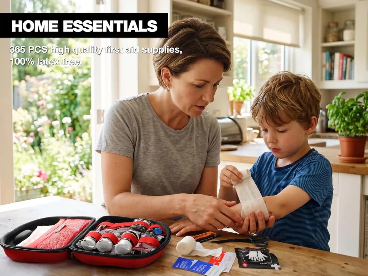 THRIAID 365 PCS First Aid Kit, Waterproof Well-Organized Hard Shell EVA Case [THRIAID, Waterproof, 365]