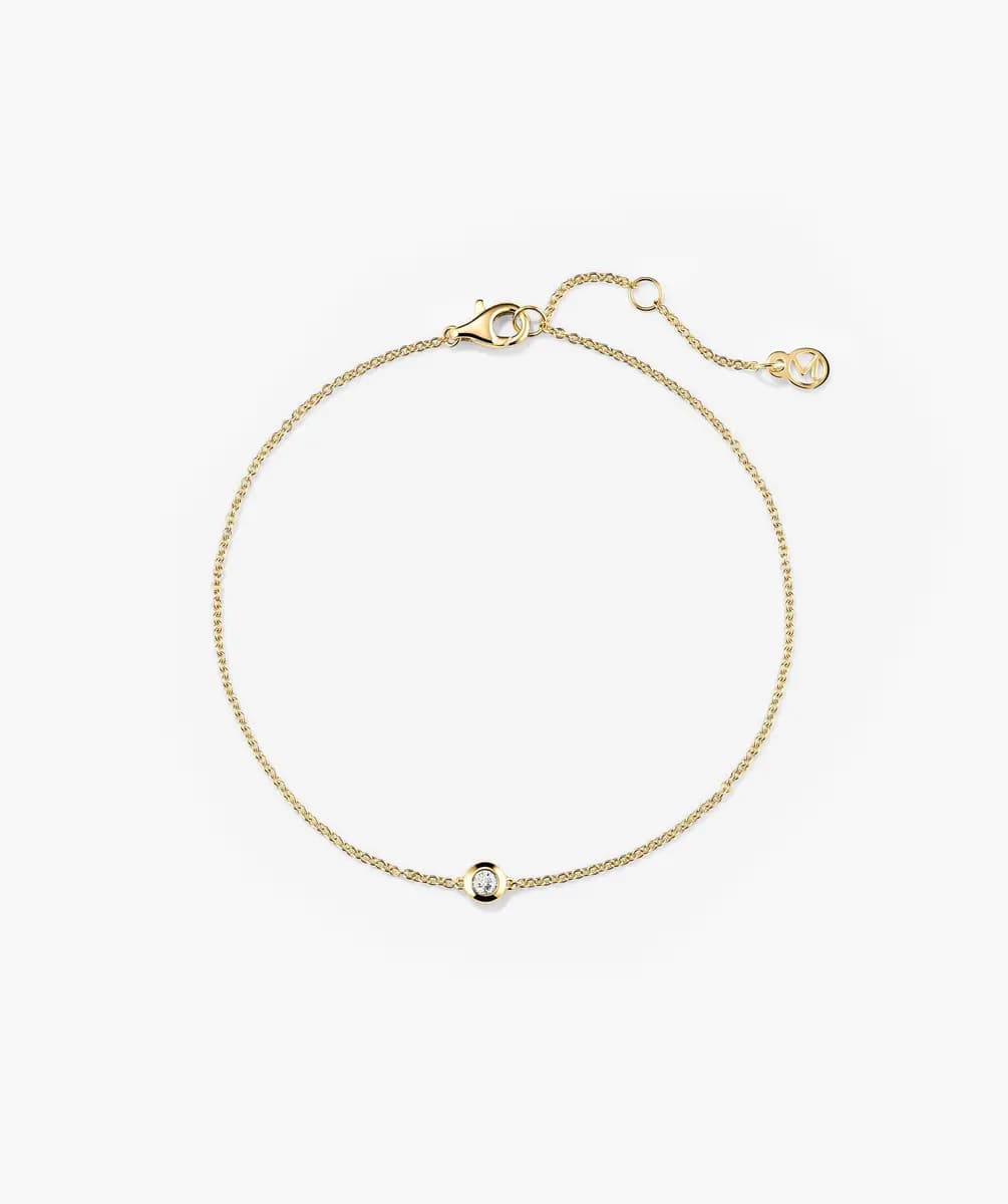 Mejuri Solo Diamond Bracelet 10k Yellow Gold - Natural Diamond [10k Yellow Gold - Natural Diamond, 2.3 mm, 0.046 ct]