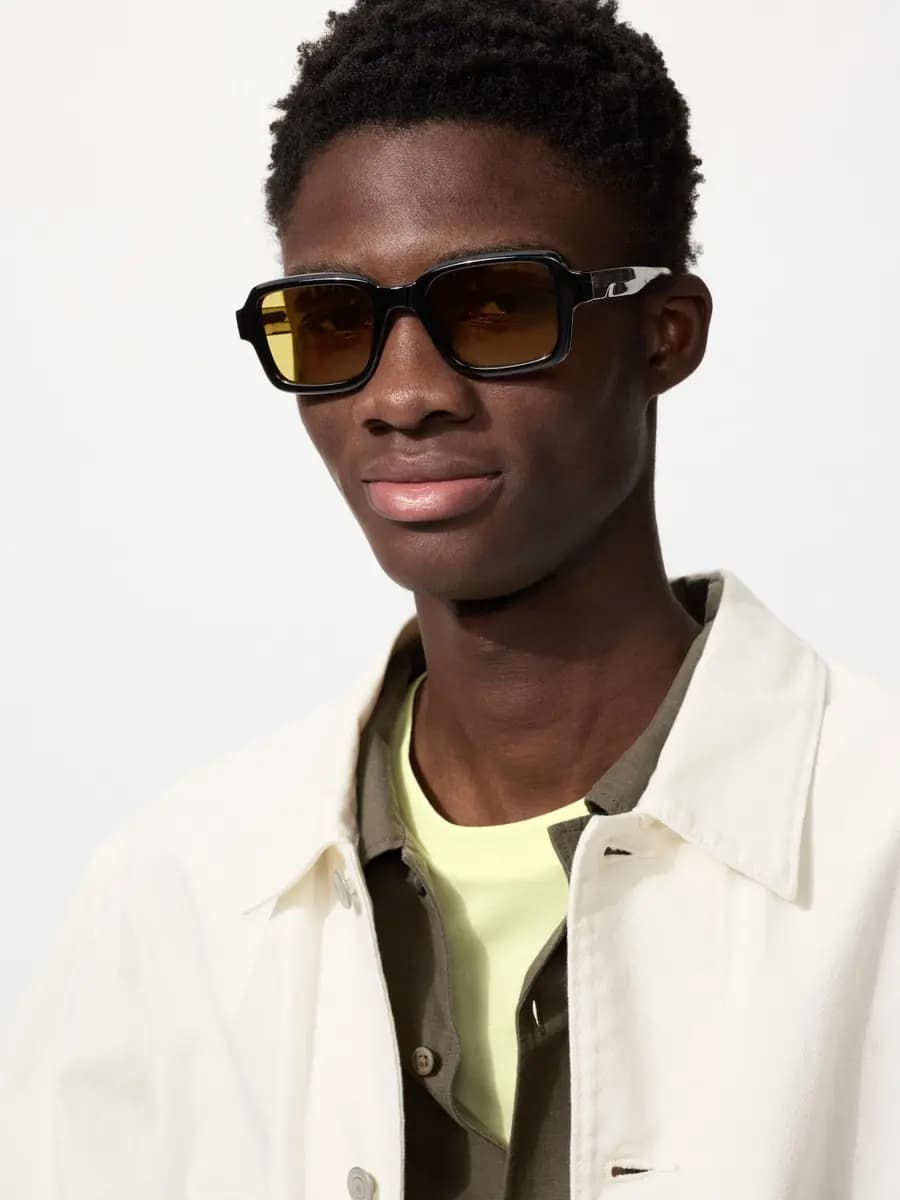 Uniqlo Bold Square Sunglasses 81 [Imported, UV400 lenses block approximately 99% of UV rays., Made from flexible plastic for comfort.]
