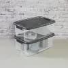 Sterilite 18qt Ultra Clear Latch Box Clear Base Flat Gray Lid and Latches [Plastic, 18 Quart, Spot or Wipe Clean]