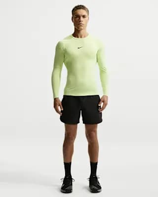 Nike Pro Men's Dri-FIT Tight Long-Sleeve Fitness Top Light Liquid Lime/Black [90% polyester/ 10% spandex, Machine wash, XS-4XL Tall]