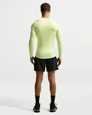 Nike Pro Men's Dri-FIT Tight Long-Sleeve Fitness Top Light Liquid Lime/Black [90% polyester/ 10% spandex, Machine wash, XS-4XL Tall]