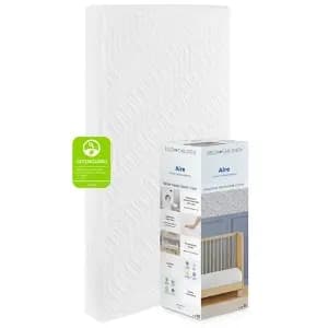 Delta Children Aire Standard Crib and Toddler Foam Mattress 5" [Dimensions (Overall) 52 Inches (L), 28 Inches (W), Weight 9 Pounds, Suggested Age 0-3 Years, Fill Material 100% Foam