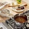 1.5qt Stainless Steel Sauce Pan with Straining Lid Silver - Figmint™ [6.3 Inches, 2.5 Pounds, Stainless Steel]