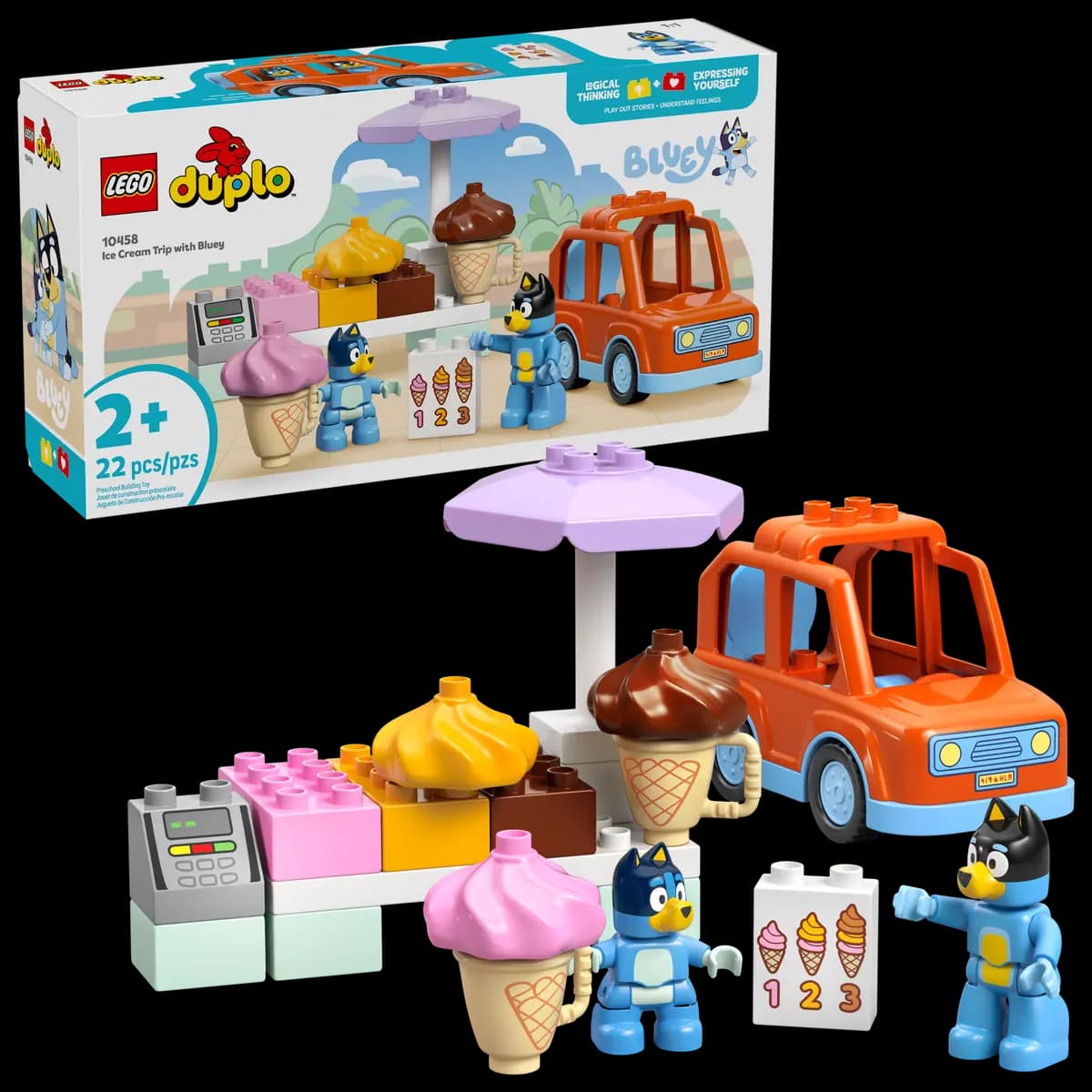LEGO Ice Cream Trip with Bluey 10458 [22 pieces, ages 2+, Bluey]