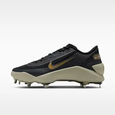 Nike Diamond Showcase MTL Men's Baseball Cleats Black/Light Khaki/Anthracite [Black/Light Khaki/Anthracite, High-top top silhouette provides ankle support., Foam midsole]