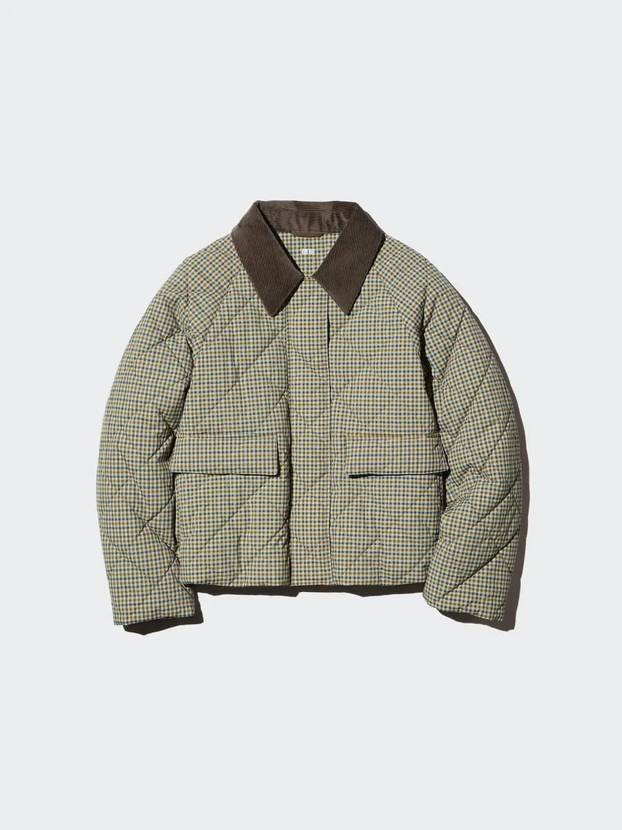 Uniqlo Padded Utility Short Jacket | Pattern Brown [Imported, Hand wash cold, Do not dry clean, Short length for effortless styling.]