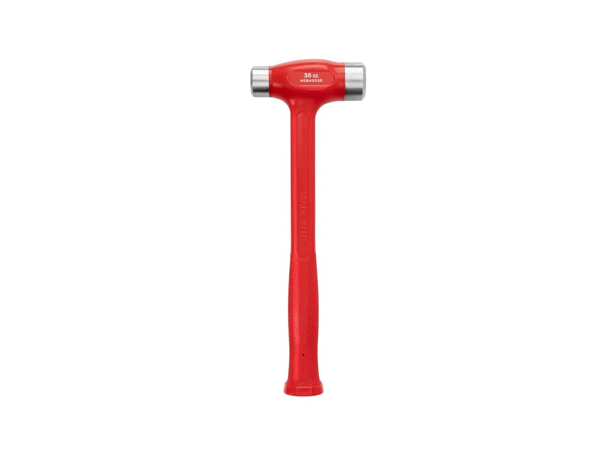 TEKTON 36 oz. Flat Steel Face Dead Blow Hammer [A. Length (in.) 13.0, B. Width (in.) 4.5, C. Height (in.) 1.5]