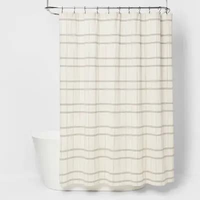 Threshold Woven Dot Plaid Shower Curtain Ivory - Thresholdâ„¢ [100% Cotton, 1.87 Pounds, 72 Inches (H) x 72 Inches (W)]