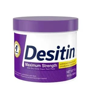 Desitin Maximum Strength Baby Diaper Rash Cream with Zinc Oxide - 16oz [Scent Unscented, Suggested Age Newborn and Up, Health Facts Sulfate-Free, Paraben-Free, Aluminum-Fre, Active