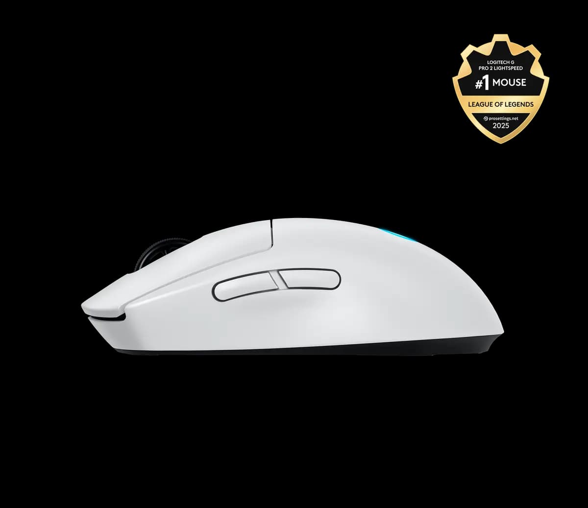 Logitech PRO 2 LIGHTSPEED - White [1.57 in (40 mm), 2.5 in (63.5 mm), 4.92 in (125 mm)]