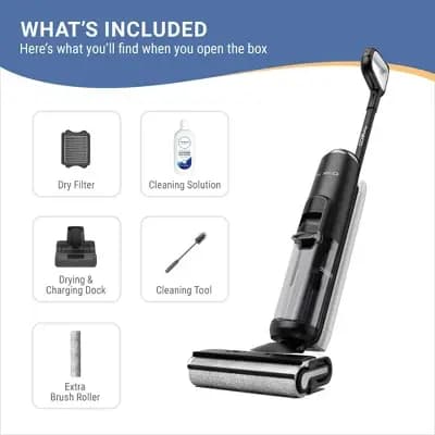 Tineco Floorwasher 6 Series Cordless Wet Dry Vacuum and Mop with FlashDry Self-Cleaning Dock [9 inches, 0 feet, Battery]