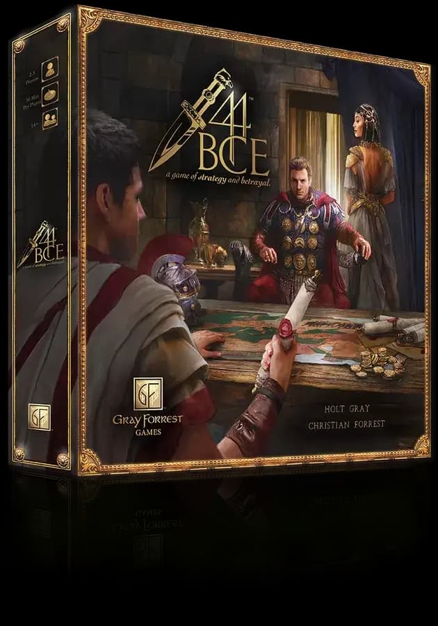 Naylor Games 44 BCE: A game of Strategy and Betrayal [Naylor Games, Hand Management Hidden Victory Points Negotiation Semi-Cooperative Game Worker Placement, 12+]
