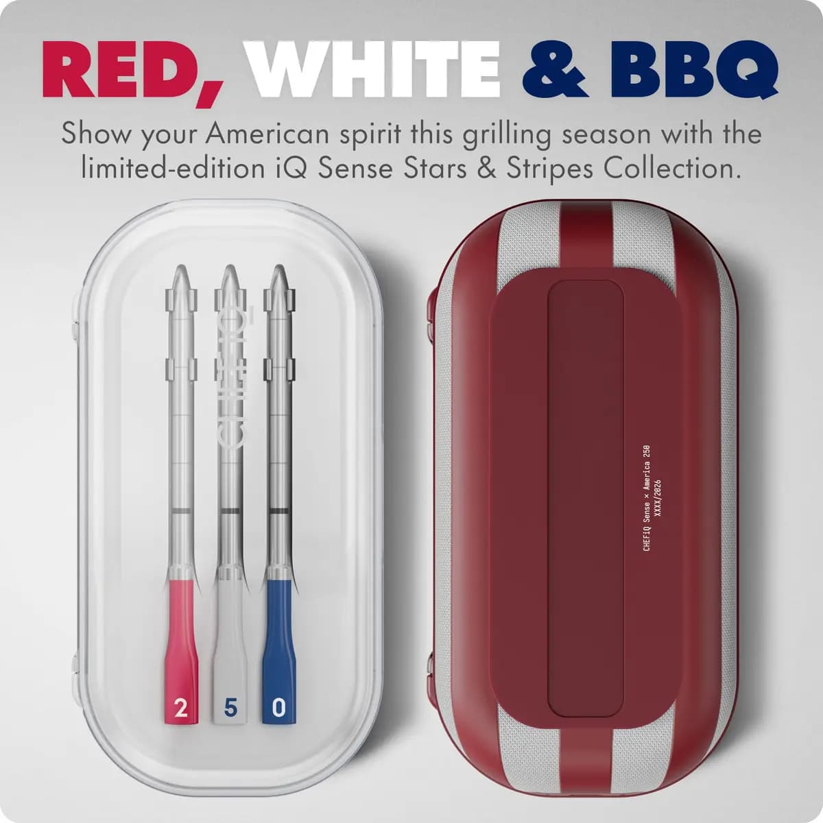 Chef iQ iQ Sense 250th Celebration Stripes/White [0.19 in. x 4.75 in., 1,000 F, Stripes/White]