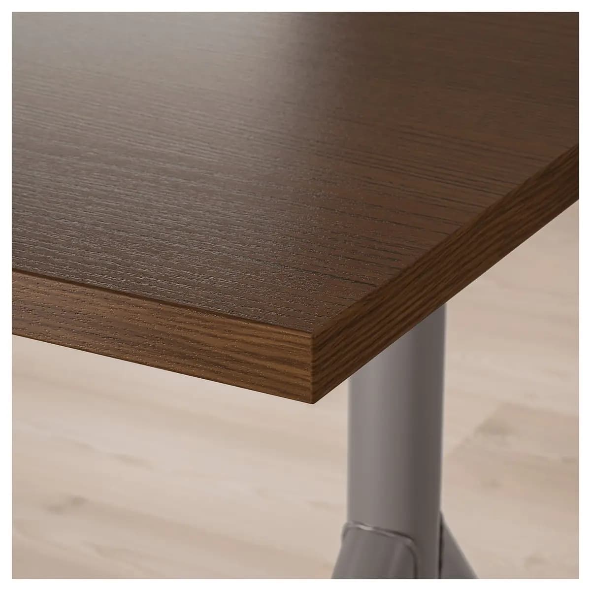 IKEA IDÅSEN Desk, brown/dark gray 63x31 1/2 " [Length 63 ", Width 31 1/2 ", Min. height 25 5/8 "]