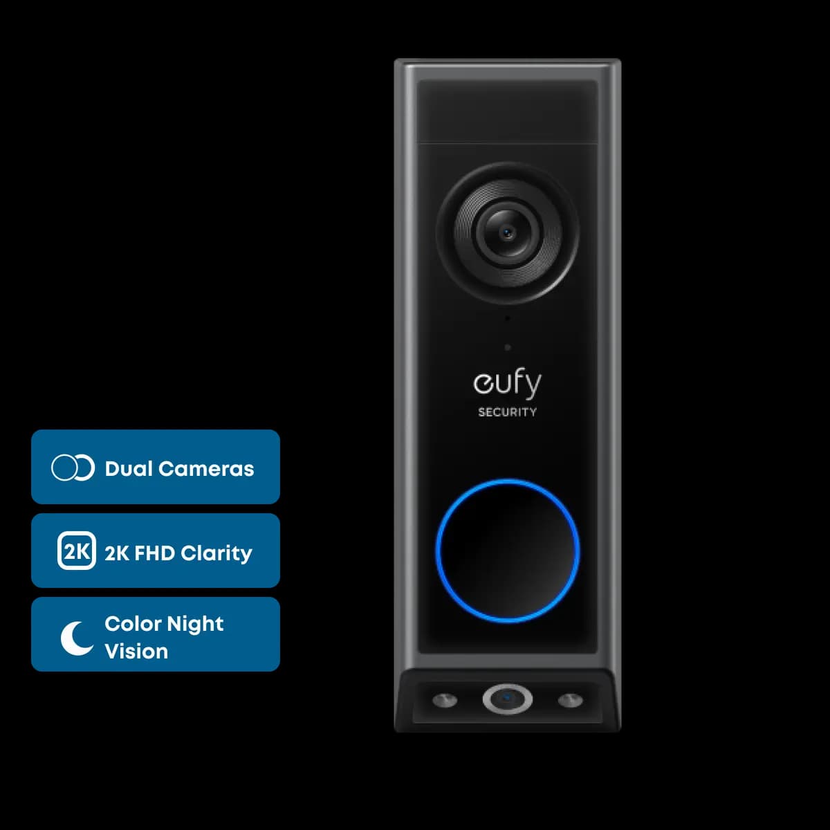 eufy Video Doorbell E340 (Battery Powered) [Battery Powered and Wired, 2k, 160 degrees]