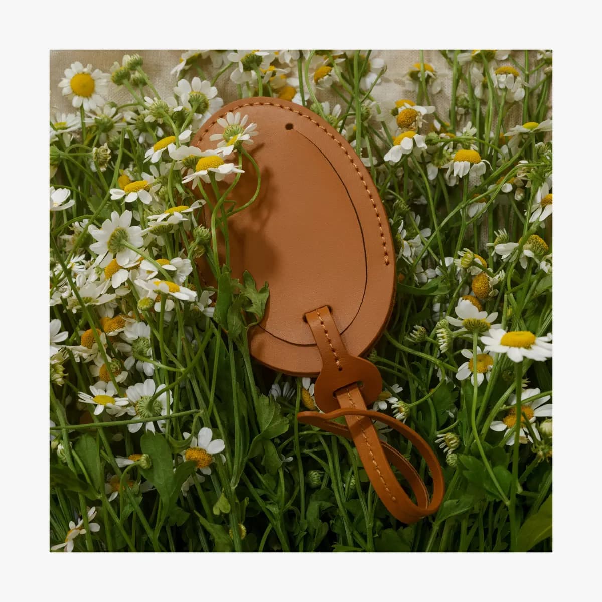Monos Monos × Reformation Luggage Tag Butterscotch [Made with 100% deadstock leather, Secure to luggage with a loop closure, 0.10 lb / 0.04 kg]