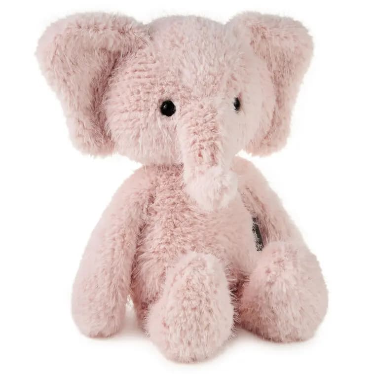 Pink Elephant Plush, 10\ [Dimensions 8'' W x 10'' H x 8'' D, Material Plush fabric., Count 1, Care instructions To clean, wipe with a damp cloth.]