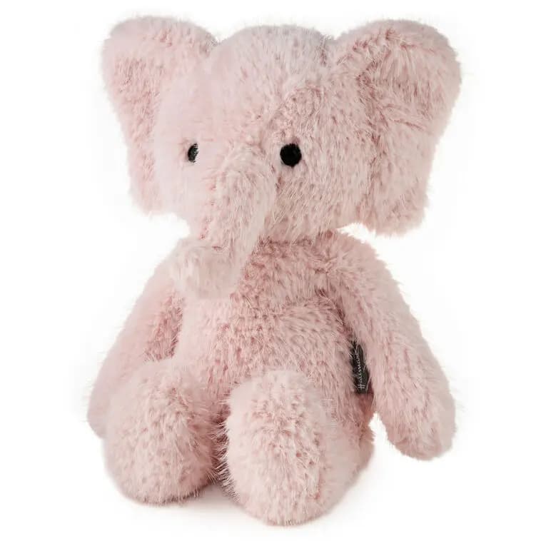 Pink Elephant Plush, 10\ [Dimensions 8'' W x 10'' H x 8'' D, Material Plush fabric., Count 1, Care instructions To clean, wipe with a damp cloth.]