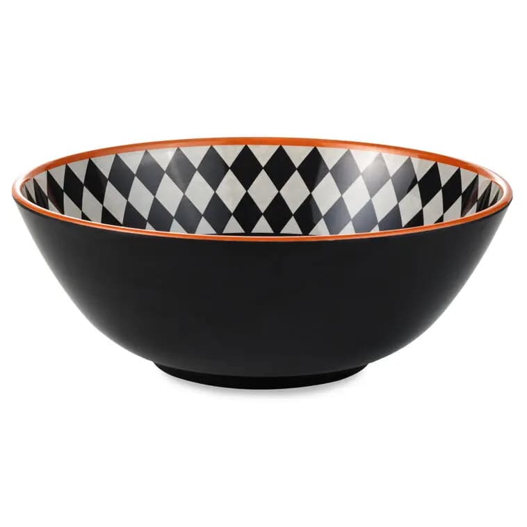 Vintage Jack-o'-Lantern Serving Bowl, 11" [Trick or Treat, 11'' dia. x 4'' H, Melamine., Dishwasher safe. Do not microwave.]