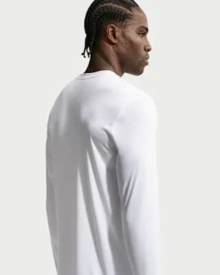 Nike Flex Men's Dri-FIT Long-Sleeve Training Top White/Black [White/Black, 100% polyester, Machine wash]