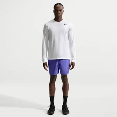 Nike Flex Men's Dri-FIT Long-Sleeve Training Top White/Black [White/Black, 100% polyester, Machine wash]
