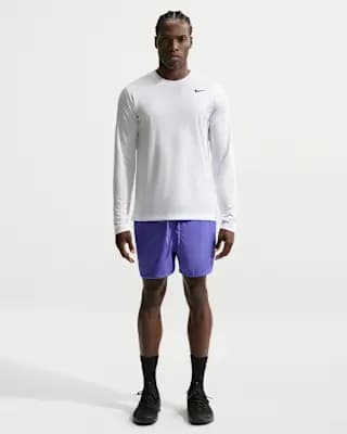 Nike Flex Men's Dri-FIT Long-Sleeve Training Top White/Black [White/Black, 100% polyester, Machine wash]
