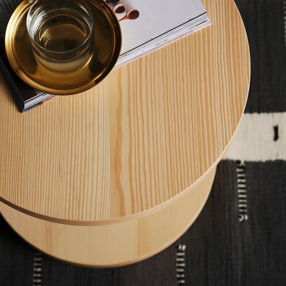 IKEA STOCKHOLM 2025 Side table, pine veneer natural 15 3/4 " [Diameter 15 3/4 ", Height 16 7/8 ", Max. load 33 lb]