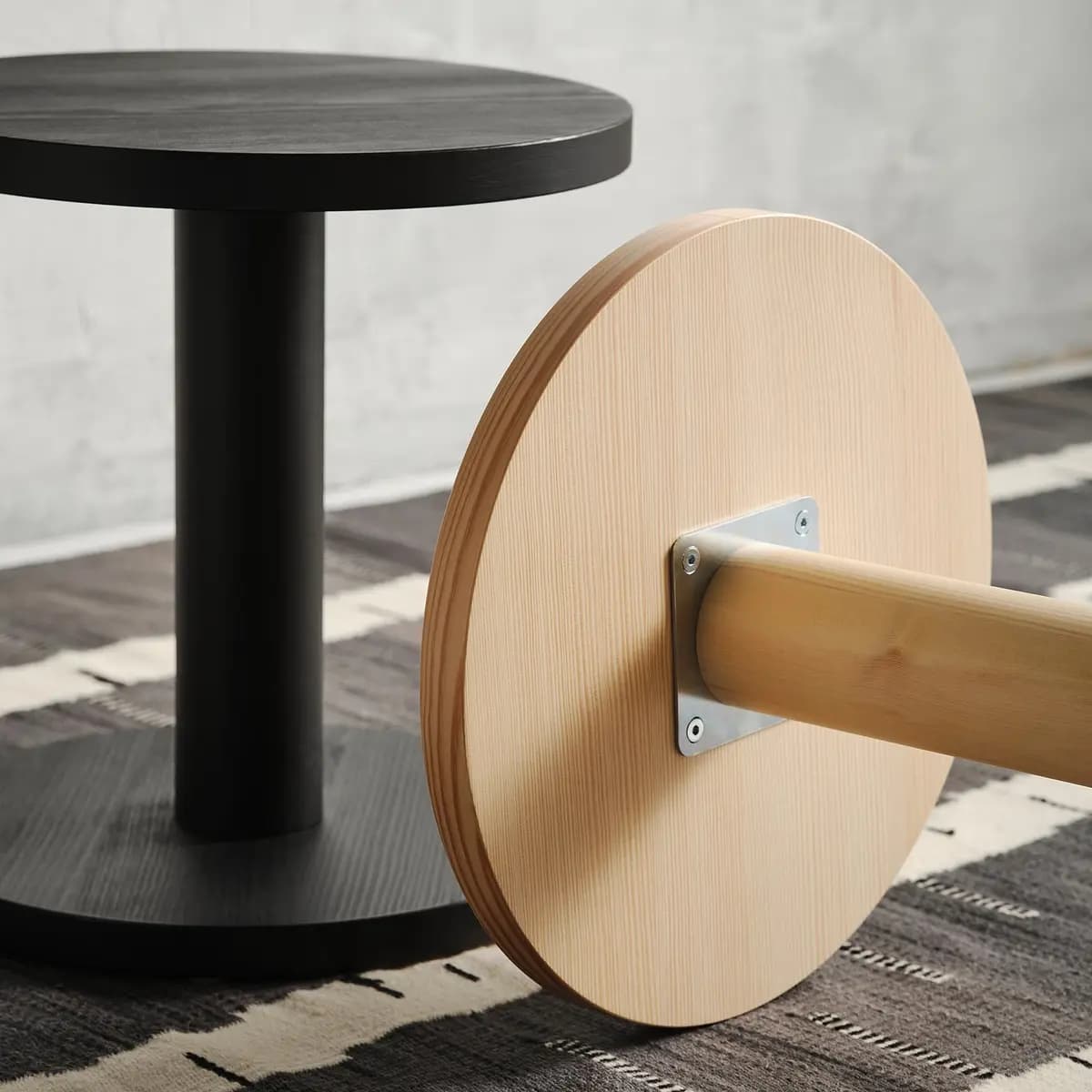 IKEA STOCKHOLM 2025 Side table, pine veneer natural 15 3/4 " [Diameter 15 3/4 ", Height 16 7/8 ", Max. load 33 lb]