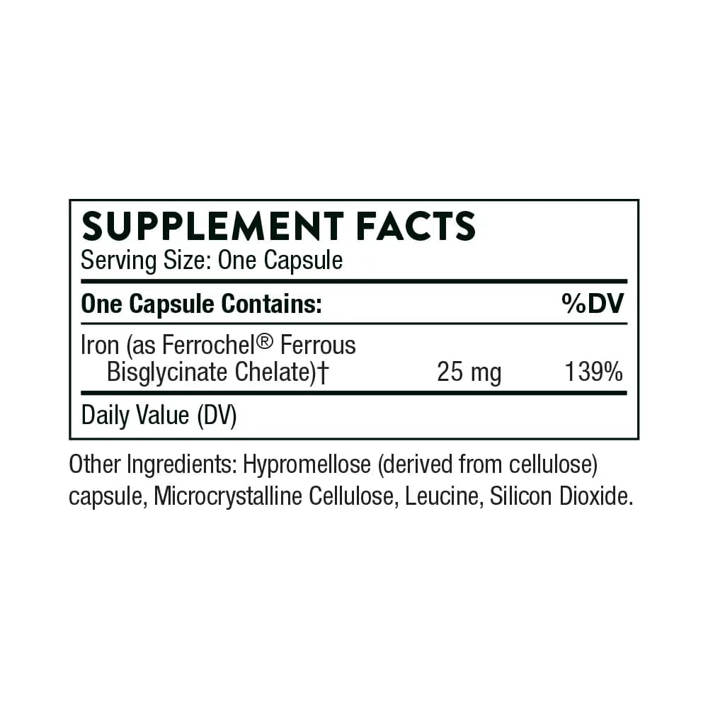 Thorne Iron Bisglycinate [1 Capsule(s), 60, 25mg]