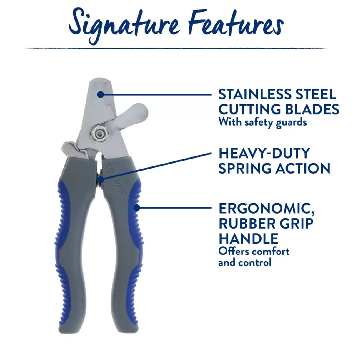 Top Paw® Soft Grip Dog Nail Clipper [Brand Top Paw, Includes 1 Clipper, Intended Pet(s) Medium to Large Dogs, Color Blue, Grey, Silver]
