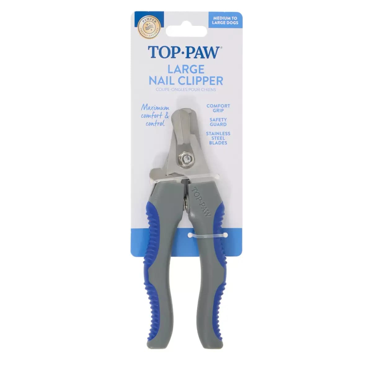 Top Paw® Soft Grip Dog Nail Clipper [Brand Top Paw, Includes 1 Clipper, Intended Pet(s) Medium to Large Dogs, Color Blue, Grey, Silver]