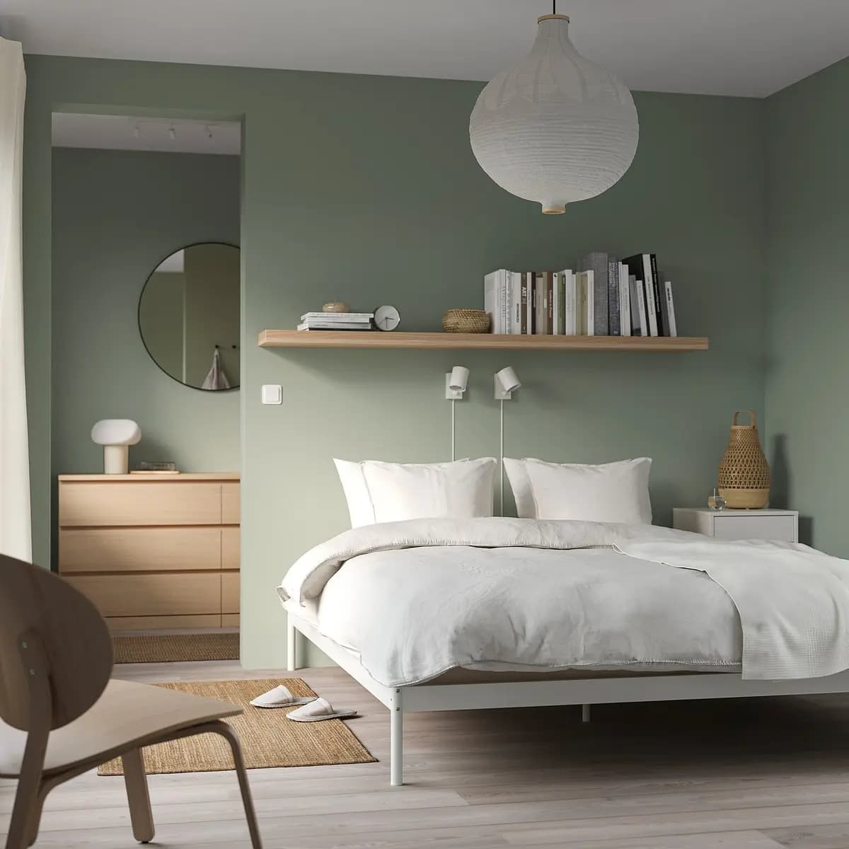 IKEA VEVELSTAD Bed frame, white [Width 78 3/8 ", Height 10 5/8 ", Length 81 7/8 "]