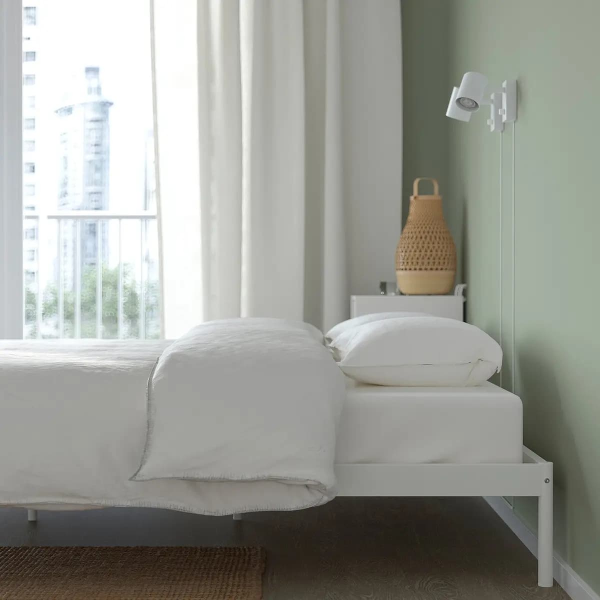 IKEA VEVELSTAD Bed frame, white [Width 78 3/8 ", Height 10 5/8 ", Length 81 7/8 "]