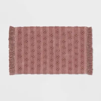 20"x30" Dotted Striped Bath Rug Mauve - Threshold™ [30 Inches (L), 20 Inches (W), Rectangle (shape), 1]
