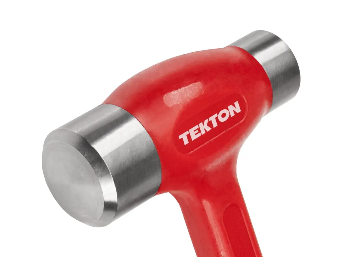 TEKTON 50 oz. Long Handle Flat Steel Face Dead Blow Hammer [A. Length (in.) 16.4, B. Width (in.) 4.8, C. Height (in.) 1.8]