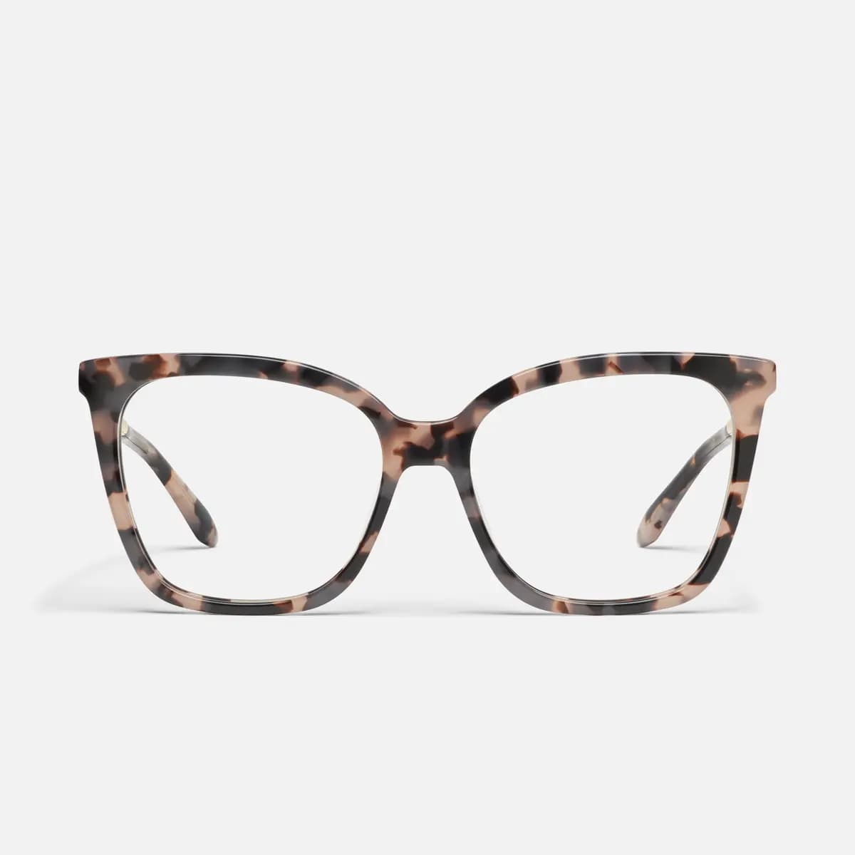 Quay VIDEO ON RX MILKY TORT/RX [Prescription lenses, Cat eye shape, Gold metal arms]