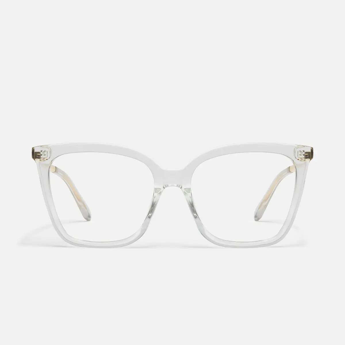 Quay VIDEO ON RX MILKY TORT/RX [Prescription lenses, Cat eye shape, Gold metal arms]