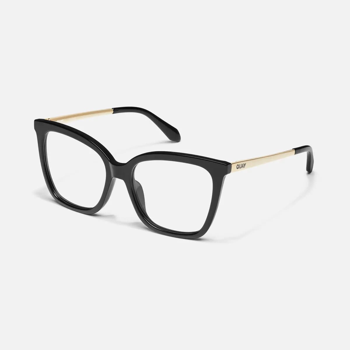 Quay VIDEO ON RX MILKY TORT/RX [Prescription lenses, Cat eye shape, Gold metal arms]