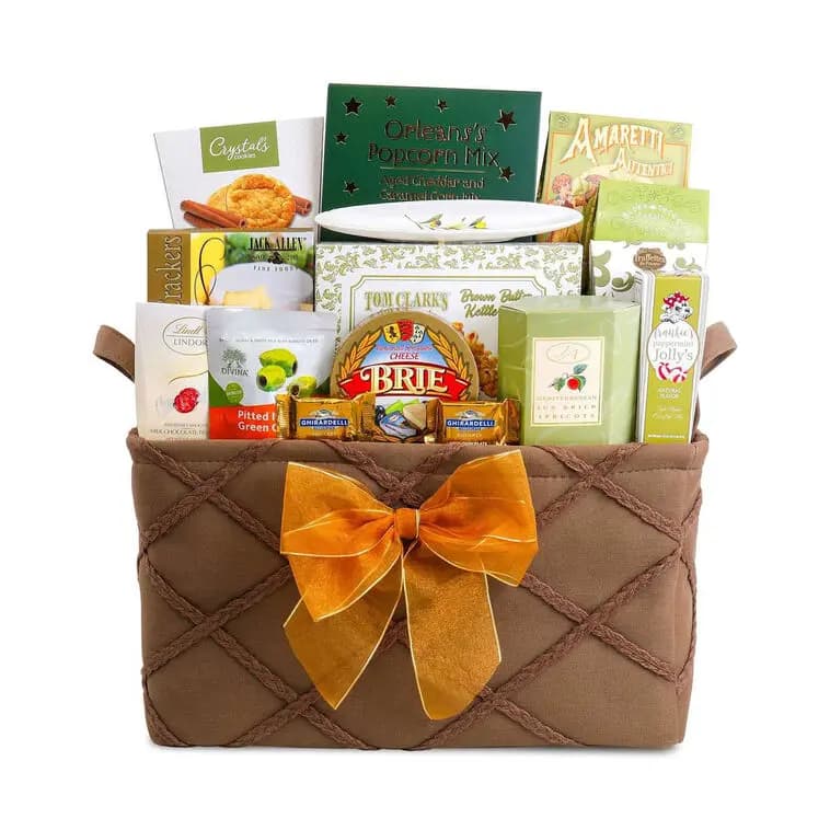 The Ambassador Gift Basket [17x17x6, Canvas, Contains: Wheat, Milk, Eggs, Nuts, S, 734038081303]