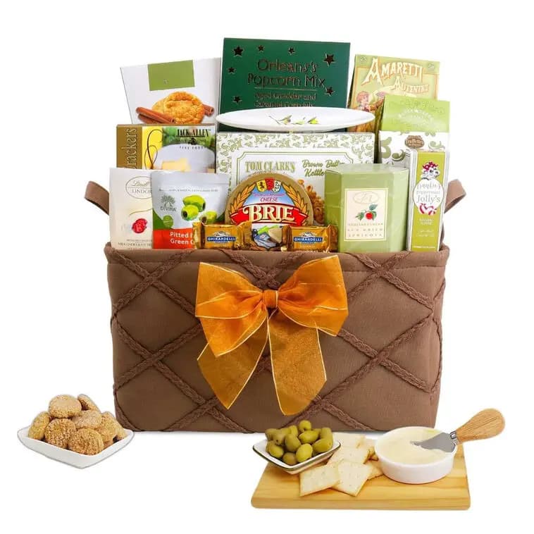 The Ambassador Gift Basket [17x17x6, Canvas, Contains: Wheat, Milk, Eggs, Nuts, S, 734038081303]