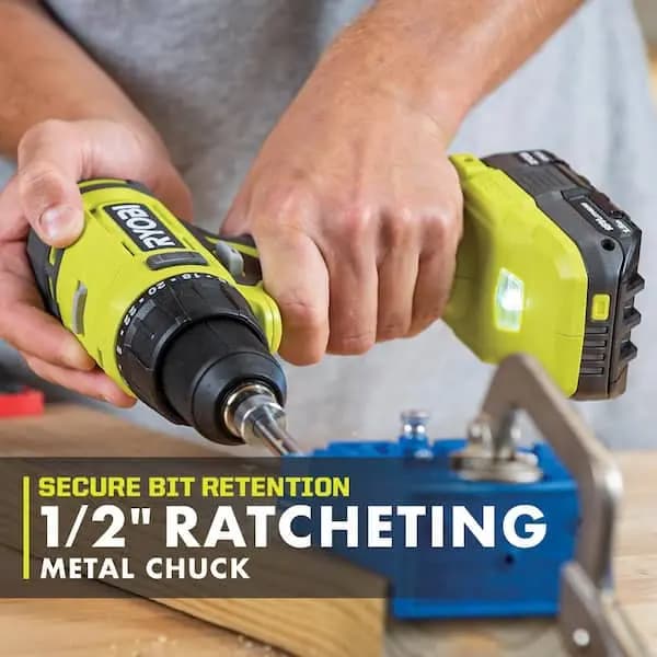 RYOBI ONE+ 18V Cordless 1/2 in. Drill/Driver Kit with (1) Compact Battery and Charger, PCL206K1 [Battery Amp Hours: 1.5 Ah, Battery Power Type: Lithium Ion, Battery Voltage (V): 18