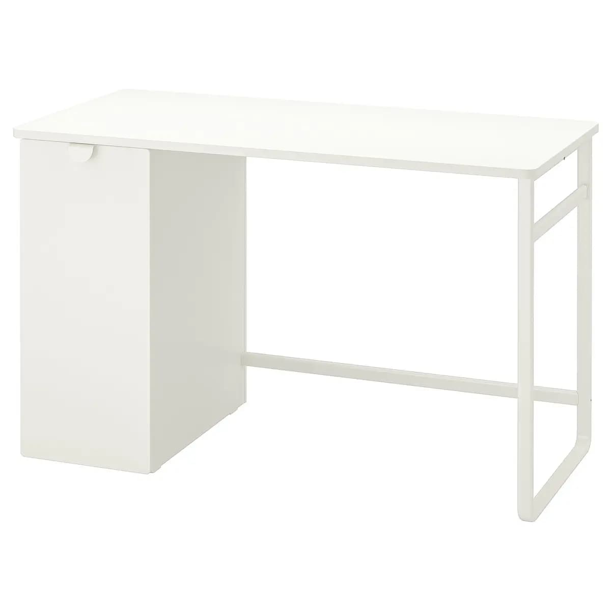 IKEA LÄRANDE Desk with pull-out storage unit, white [Width 47 1/4 ", Depth 22 7/8 ", Height 29 1/8 "]